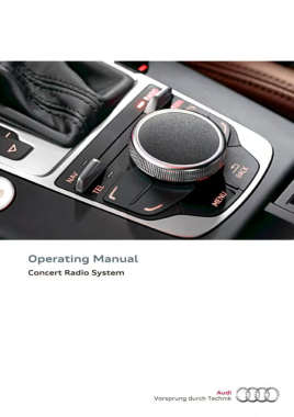 2016 Audi A3 S3 Concert Radio System Manual